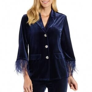NEW JUDE CONNALLY essie stretch velvet jacket in navy